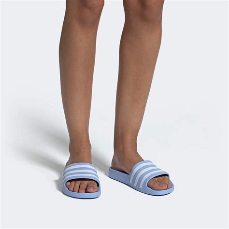 lichtblauwe adidas badslippers|adidas water slippers.